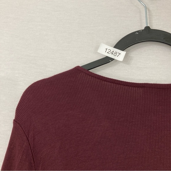 INC International Concepts Burgundy Wine Wrap Blouse XL - Picture 7 of 7